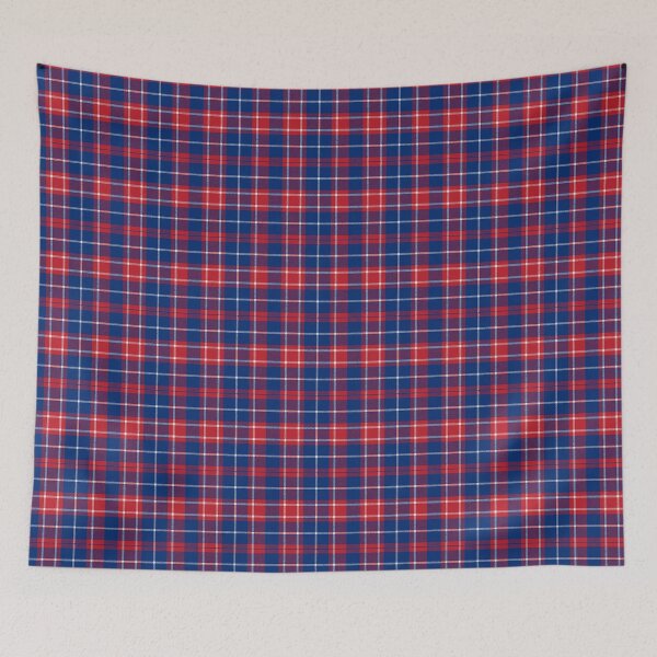 Aperçu de l'œuvre tartan à carreaux des Detroit Pistons créée et vendue par Broken Antler Designs .