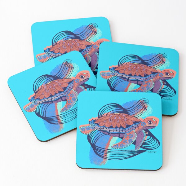 Item preview, Sea Turtle in Blue and Coral designed and sold by Free-Spirit-Meg.
