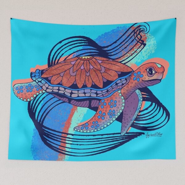 Item preview, Sea Turtle in Blue and Coral designed and sold by Free-Spirit-Meg.