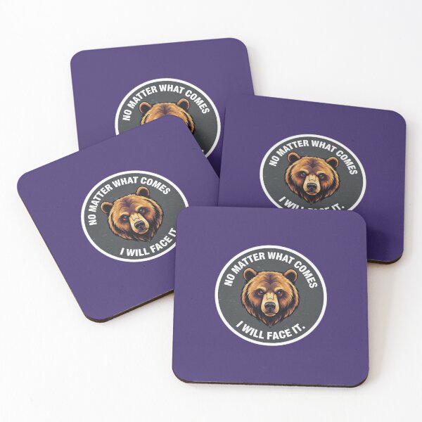 Item preview, No Matter What Comes I Will Face It Bear Motivation Sticker designed and sold by Scro-Ciob-Shop.