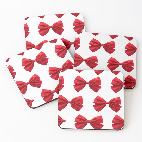 Item preview, Vibrant red bows arranged in elegant pattern on white designed and sold by Creative88Art.