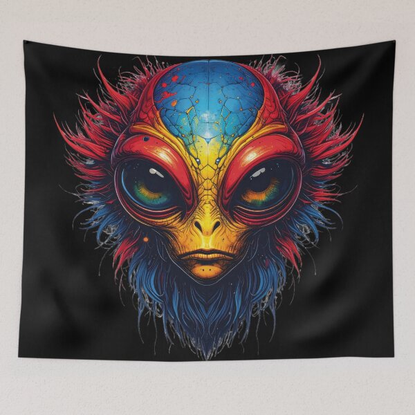 Item preview, Hairy, slightly reptilian alien face designed and sold by Alan-David.