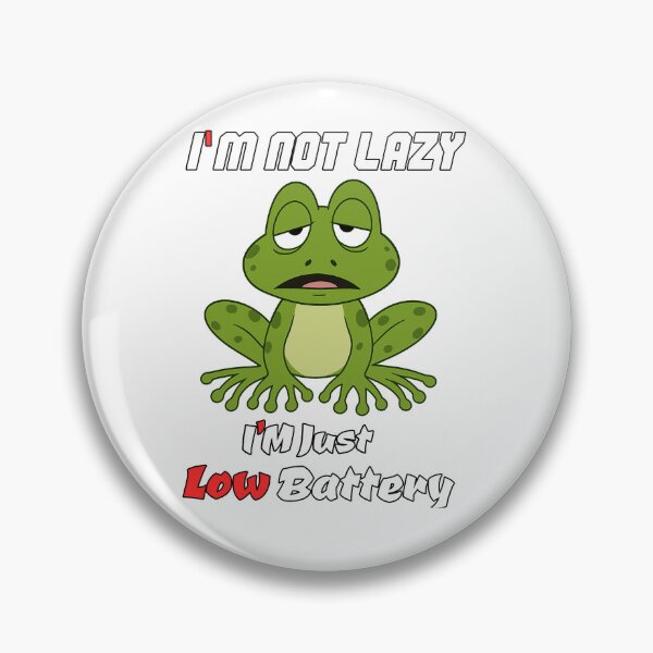 Item preview, Low Battery Frog – Funny Tired Mood Cartoon Design designed and sold by It's Bro Brand ★ ★ ★ ★ ★.