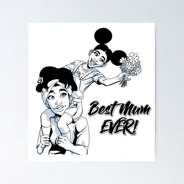 Item preview, Best Mum Ever Lineart Version designed and sold by Mulenga Visualworks.