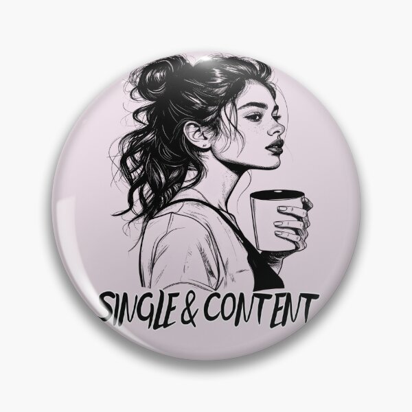 Item preview, Happily single, content and free designed and sold by LiskoDesign.