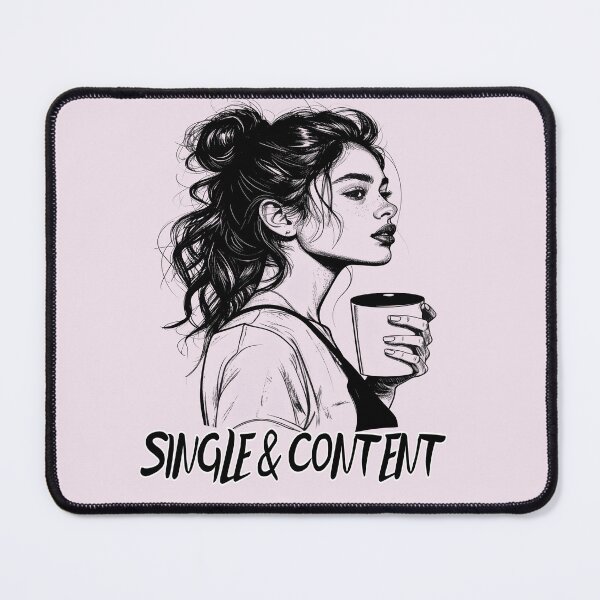Item preview, Happily single, content and free designed and sold by LiskoDesign.