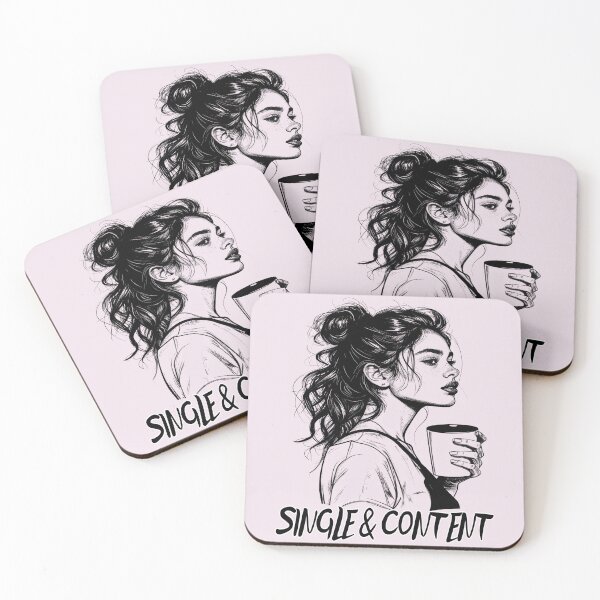 Item preview, Happily single, content and free designed and sold by LiskoDesign.