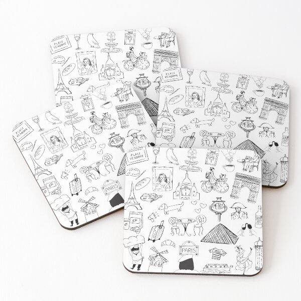 Item preview, Paris Icons Map Cute French Aesthetic Illustrations designed and sold by Mars Babe.
