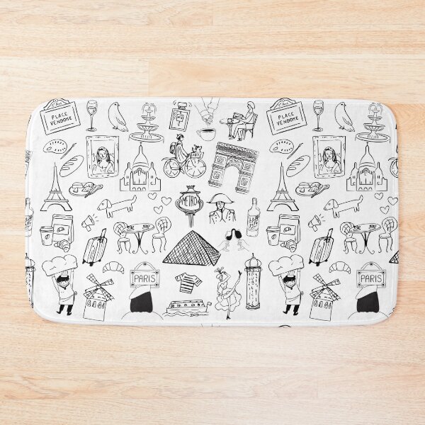 Item preview, Paris Icons Map Cute French Aesthetic Illustrations designed and sold by Mars Babe.