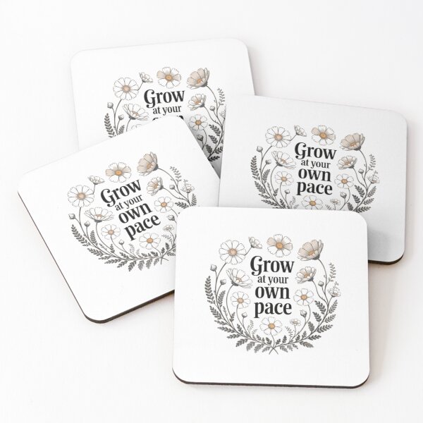 Item preview, Grow at Your Own Pace Vintage Motivational Floral Quote designed and sold by NRcollections24.
