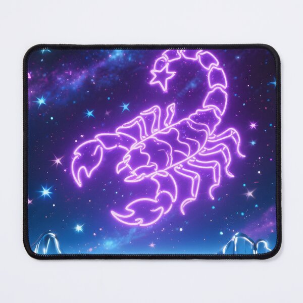 Item preview, Neon Scorpio Zodiac Sign – Luminous Galaxy with Starry Sky designed and sold by SynthstarShop.