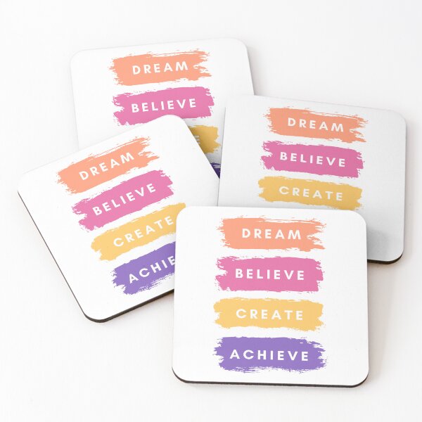 Item preview, Motivational Mindset Poster - Dream Believe Create Achieve Colorful Brushstroke Art designed and sold by Tamer ⭐⭐⭐⭐⭐.