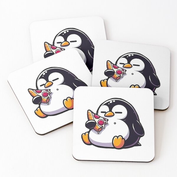Item preview, Funny Chubby Penguin Eating Pizza - Food Coma Mood designed and sold by GREENZ0NE.