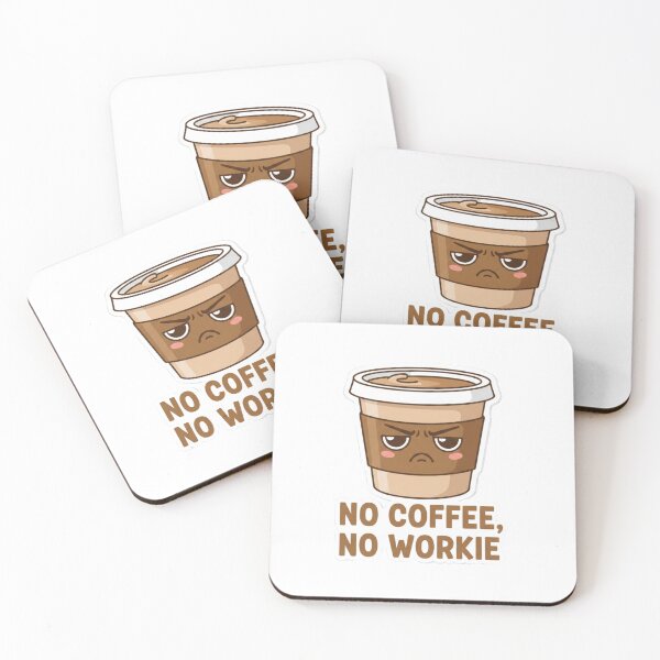 Item preview, No Coffee No Workie – Funny Grumpy Coffee Cup Cute Kawaii Design designed and sold by YK SHOP.