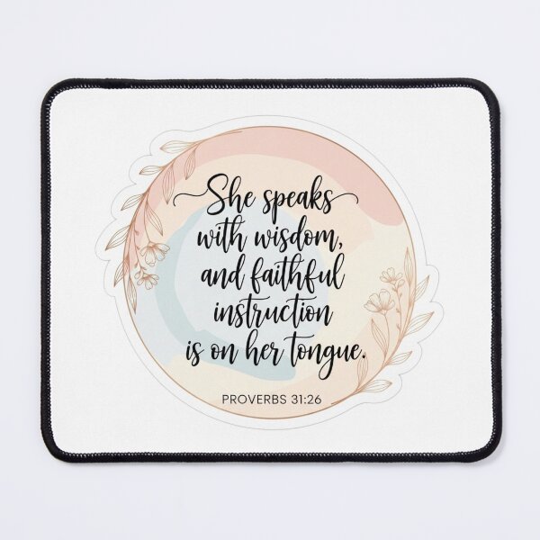 Item preview, She Speaks with Wisdom Christian Sticker – Proverbs 31 Feminine Typography designed and sold by Illustrated Faith.