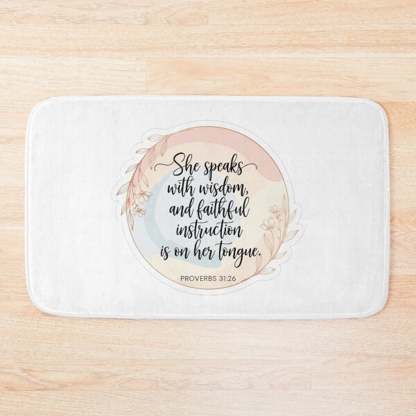 Item preview, She Speaks with Wisdom Christian Sticker – Proverbs 31 Feminine Typography designed and sold by Illustrated Faith.