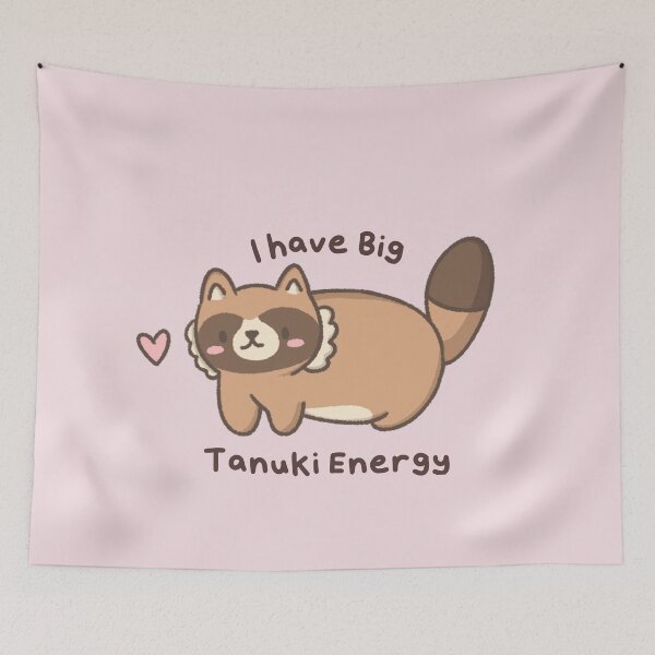 Item preview, I Have Big Tanuki Energy- Cute Silly Tanuki with Heart designed and sold by ShyHomebodyClub.