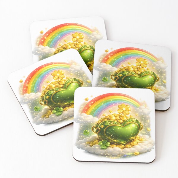 Item preview, Lucky Heart Pot of Gold 3D St Patricks Day Rainbow designed and sold by Inkoro.