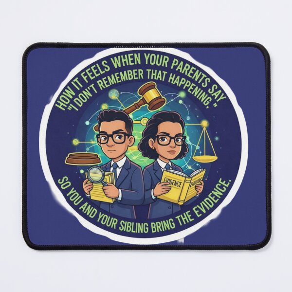 Item preview, Funny Siblings Evidence Against Parents Lawyer Meme Sticker designed and sold by Scro-Ciob-Shop.