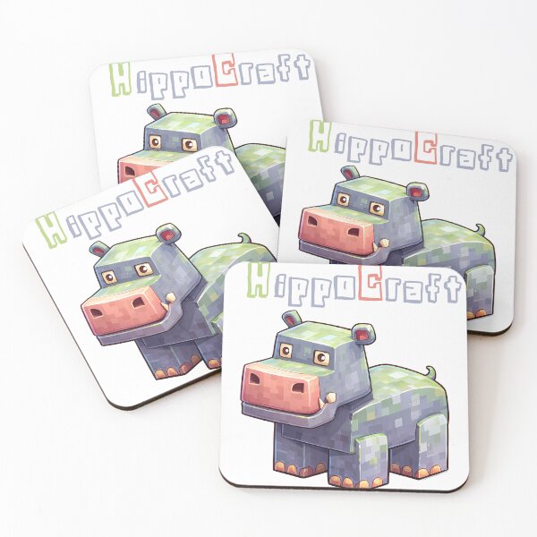 Item preview, HippopoCraft Minecraft Hippo - Cute Blocky Lego Style Art Print designed and sold by DesignArtist.ia.