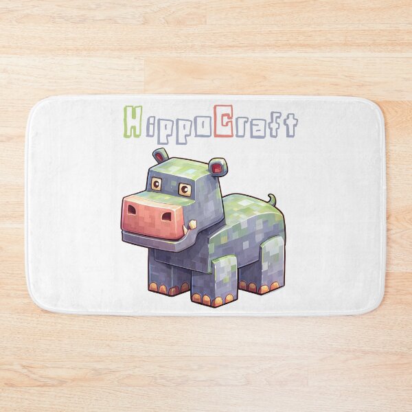 Item preview, HippopoCraft Minecraft Hippo - Cute Blocky Lego Style Art Print designed and sold by DesignArtist.ia.