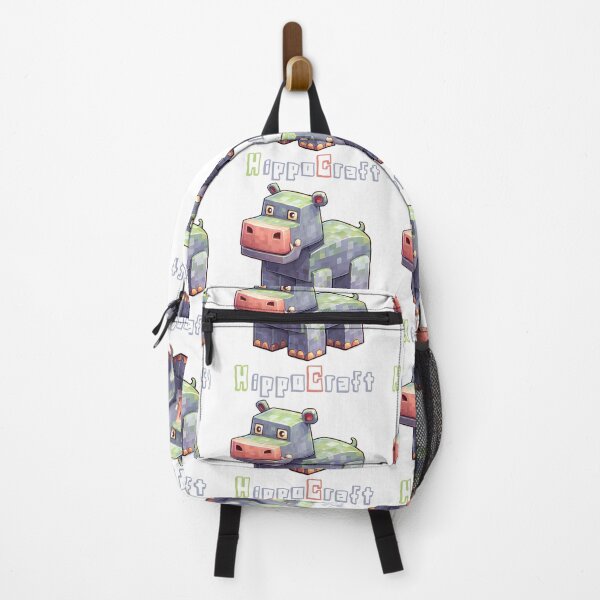 Item preview, HippopoCraft Minecraft Hippo - Cute Blocky Lego Style Art Print designed and sold by DesignArtist.ia.