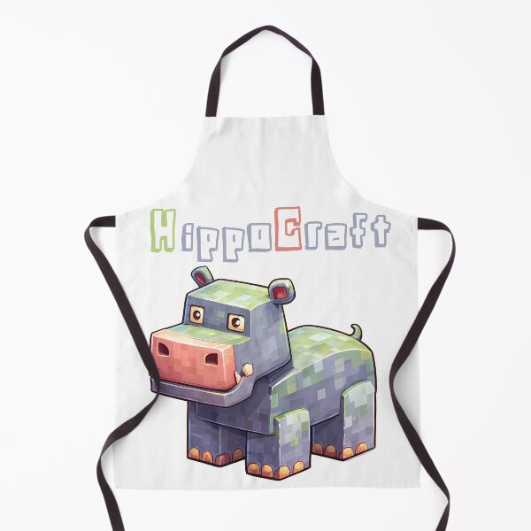 Item preview, HippopoCraft Minecraft Hippo - Cute Blocky Lego Style Art Print designed and sold by DesignArtist.ia.
