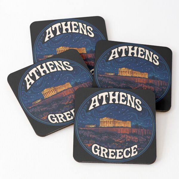 Item preview, Athens Greece Night Trippy Art Travel designed and sold by TomFrontierArt.