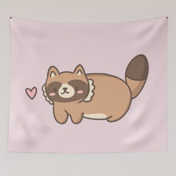 Item preview, Cute Silly Tanuki with Heart designed and sold by ShyHomebodyClub.
