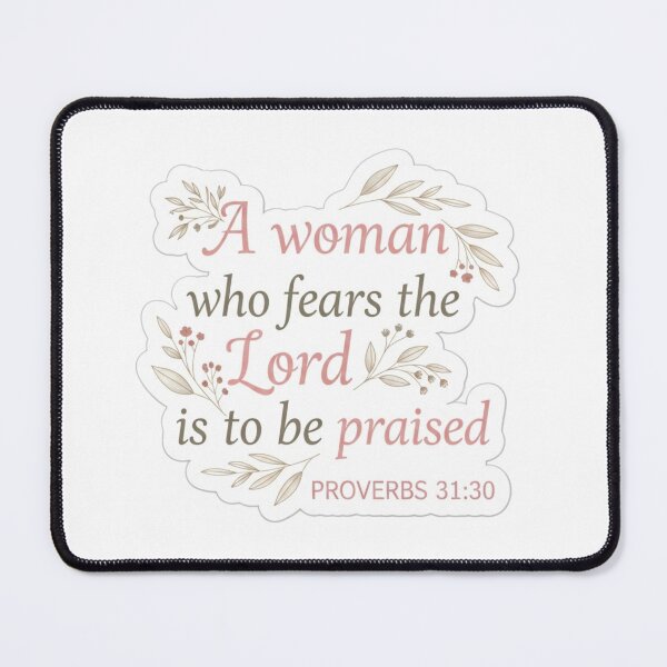 Item preview, Proverbs 31:30 Christian Sticker – A Woman Who Fears the Lord Feminine Design designed and sold by Illustrated Faith.
