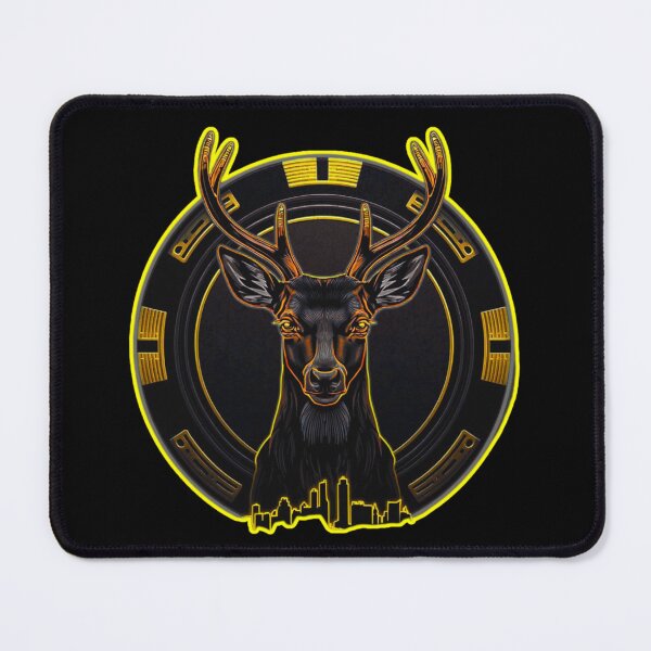 Item preview, Neon Stag Casino Emblem – Golden Midnight Leader designed and sold by GreennieArt.