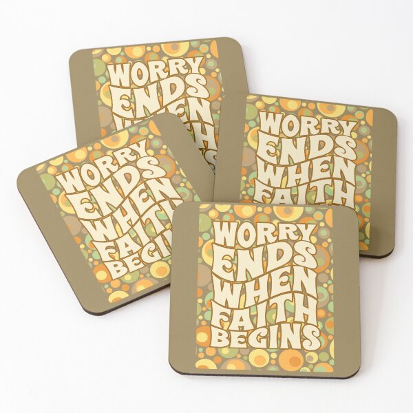 Item preview, Worry Ends When Faith Begins-vintage style designed and sold by joztees.