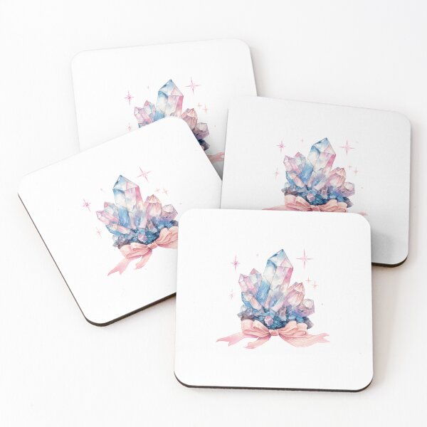 Item preview, Blue purple and pink Watercolor Crystals with pink bow designed and sold by MendaciousMina.