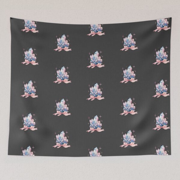 Item preview, Blue purple and pink Watercolor Crystals with pink bow designed and sold by MendaciousMina.