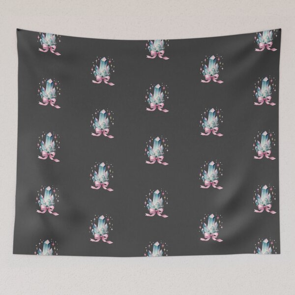 Item preview, Teal purple and pink Watercolor Crystals with pink bow designed and sold by MendaciousMina.