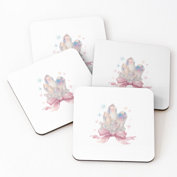 Item preview, Blue purple and pink Watercolor Crystals with pink bow designed and sold by MendaciousMina.