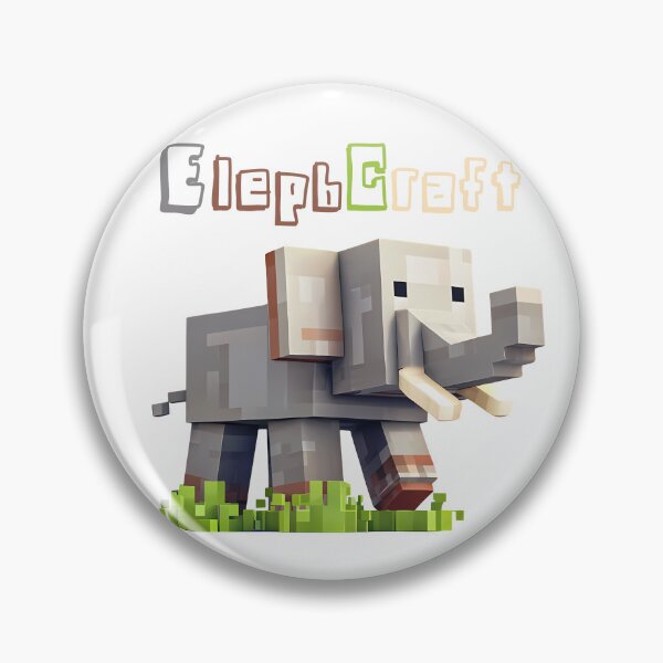 Item preview, ElephCraft Minecraft Elephant - Cute Blocky Lego Style Art Print designed and sold by DesignArtist.ia.