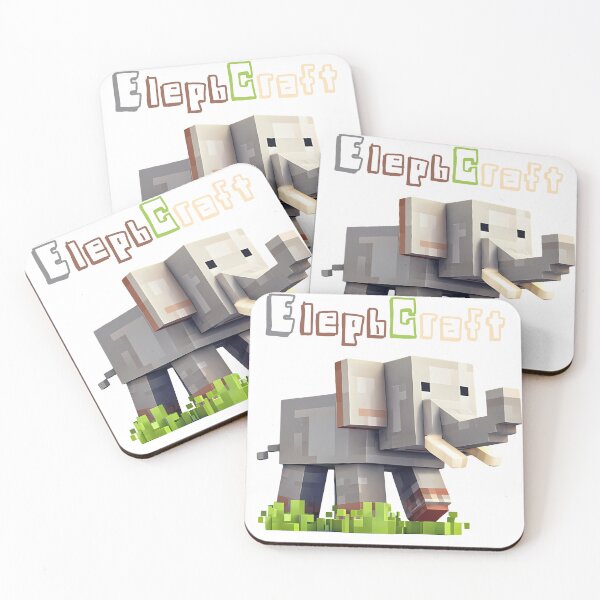 Item preview, ElephCraft Minecraft Elephant - Cute Blocky Lego Style Art Print designed and sold by DesignArtist.ia.