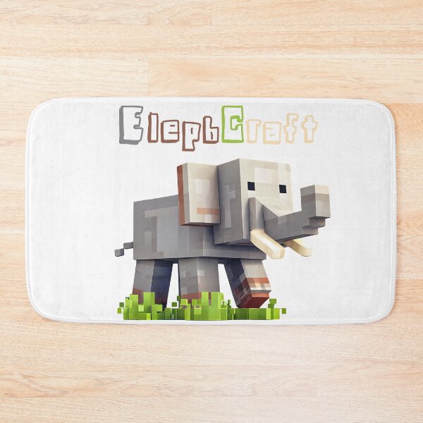 Item preview, ElephCraft Minecraft Elephant - Cute Blocky Lego Style Art Print designed and sold by DesignArtist.ia.