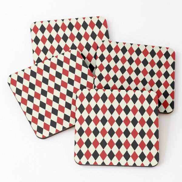 Item preview, Checkerboard Diamonds - Red, Black, and Cream Pattern designed and sold by destelloacido.