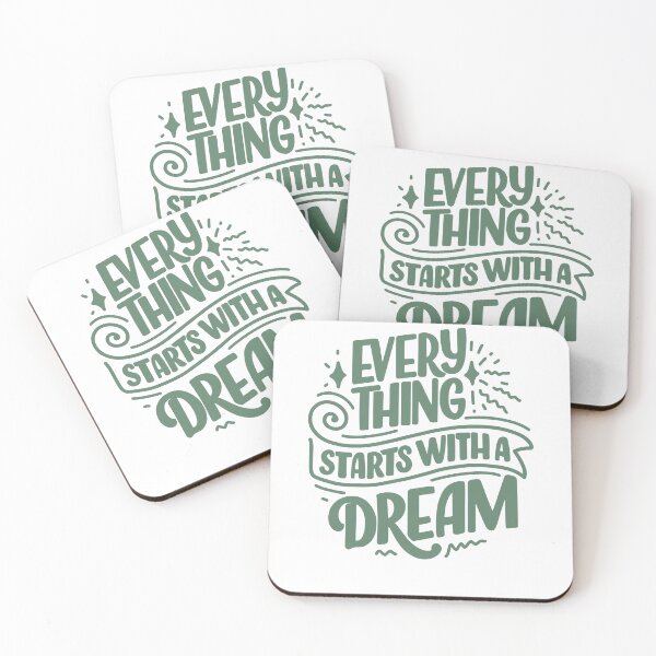 Item preview, Inspirational Dream Quote Collection - Green Typography Floral & Minimalist Poster Set designed and sold by Tamer ⭐⭐⭐⭐⭐.