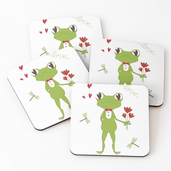 Item preview, Charming Frog in Love with Flowers designed and sold by All-Of-Art.