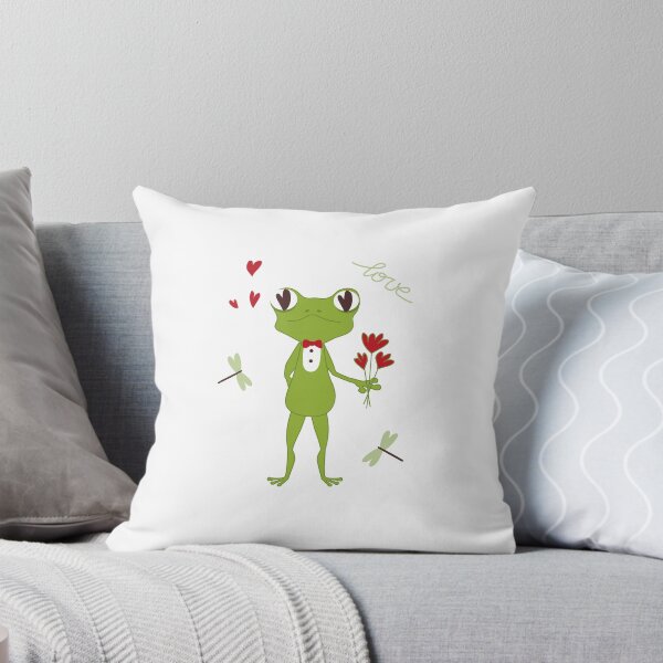 Item preview, Charming Frog in Love with Flowers designed and sold by All-Of-Art.