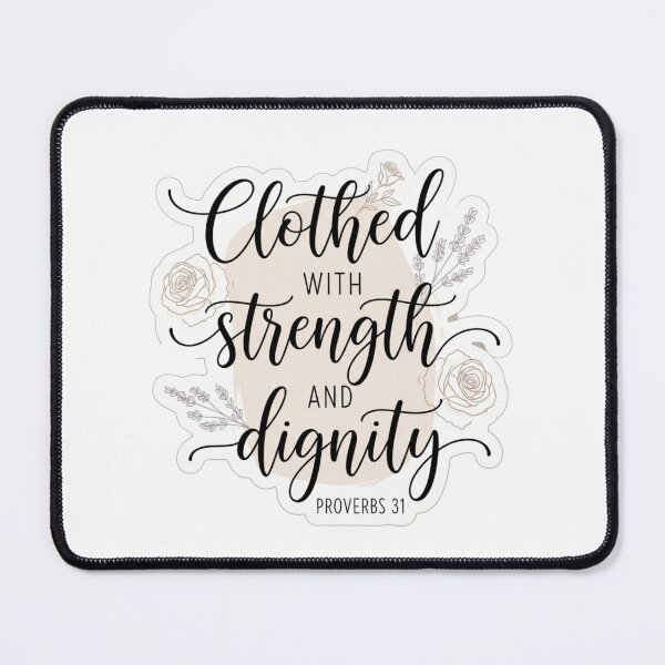 Item preview, Clothed with Strength and Dignity Christian Sticker – Proverbs 31 Feminine Faith Design designed and sold by Illustrated Faith.