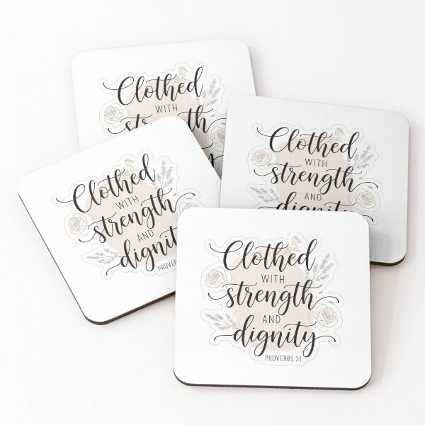 Item preview, Clothed with Strength and Dignity Christian Sticker – Proverbs 31 Feminine Faith Design designed and sold by Illustrated Faith.