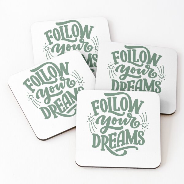 Item preview, Dream Big Motivational Poster Set - Follow Your Dreams Green Typography Collection designed and sold by Tamer ⭐⭐⭐⭐⭐.