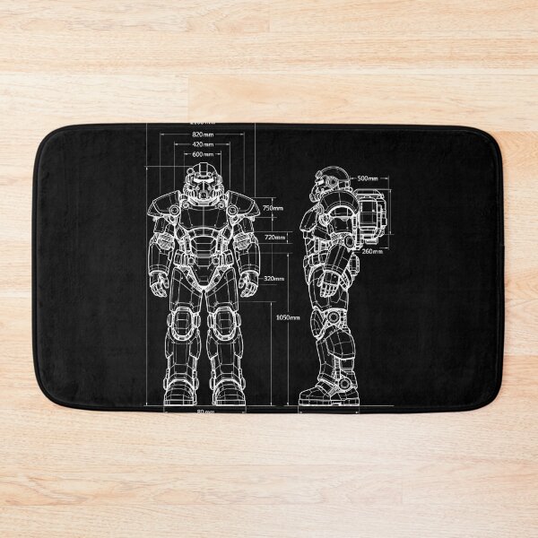 Item preview, Retro Futuristic Exoskeleton Blueprint Shirt – Steel Brotherhood Power Armor Schematic designed and sold by WAUZ.