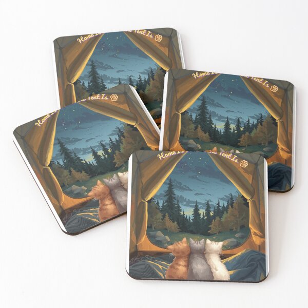 Item preview, Home is Where the Tent Is - Cozy Camping Cats designed and sold by Falconwolf.