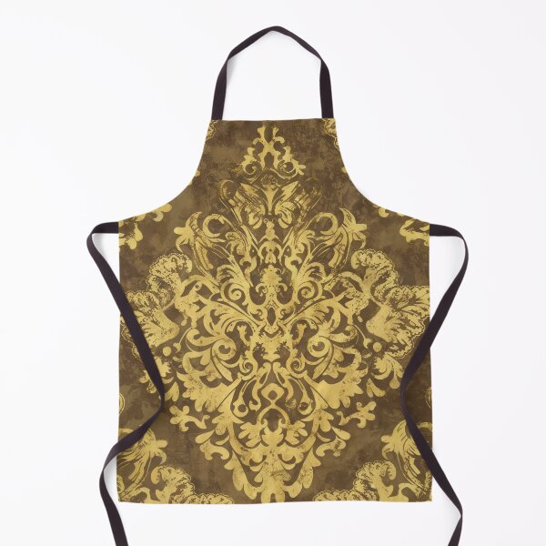 Item preview, Grunge Goth Damask in Golden Yellow and Brown designed and sold by SamJanner.