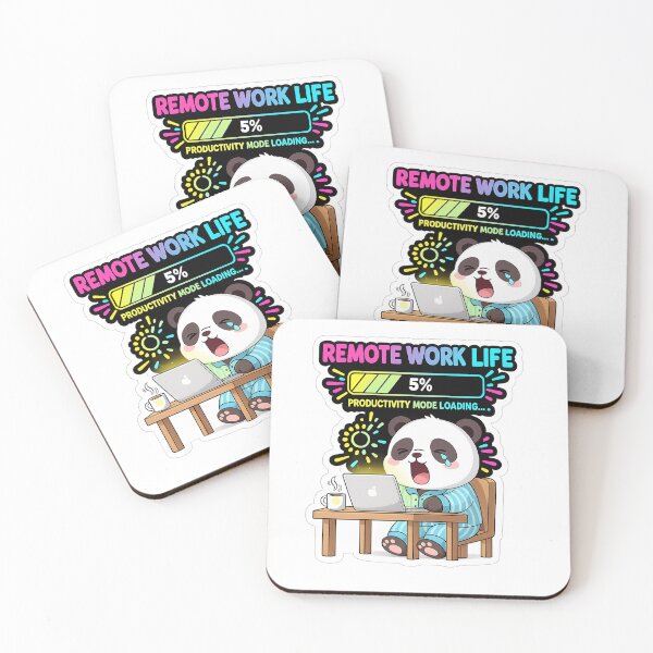 Item preview, Funny Remote Work Panda – Productivity Mode Loading 5% Sticker | Cute Work From Home Humor Design designed and sold by snaperos.